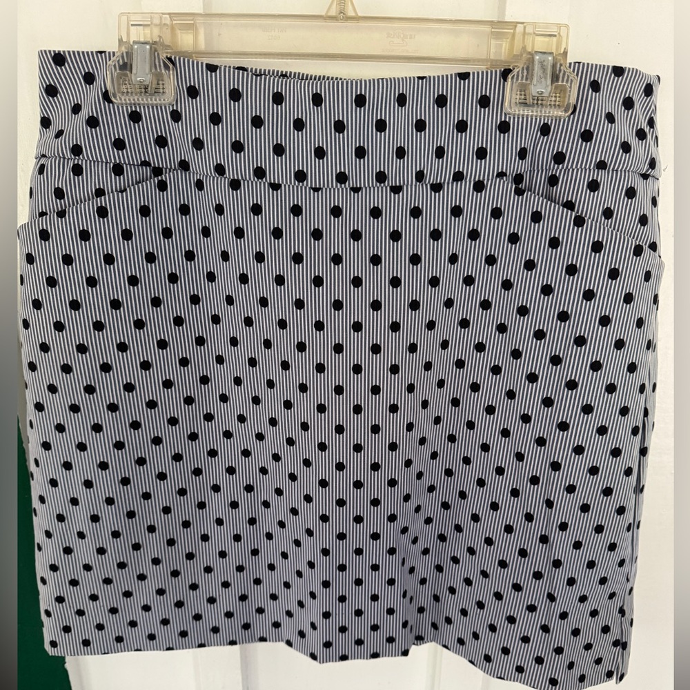Charter Club Blue Polka Dot Pin Striped Skort